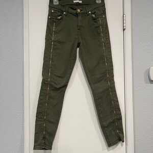 7 For All Mankind Green Skinny Jeans